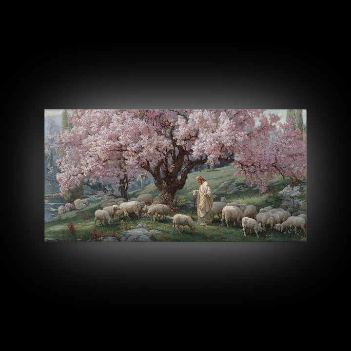 Blossoms Of Mercy – Framed Canvas Print – Christian Wall Art – Jesus Painting – Christian Art Canvas – Vintage Christian Art – Christian De