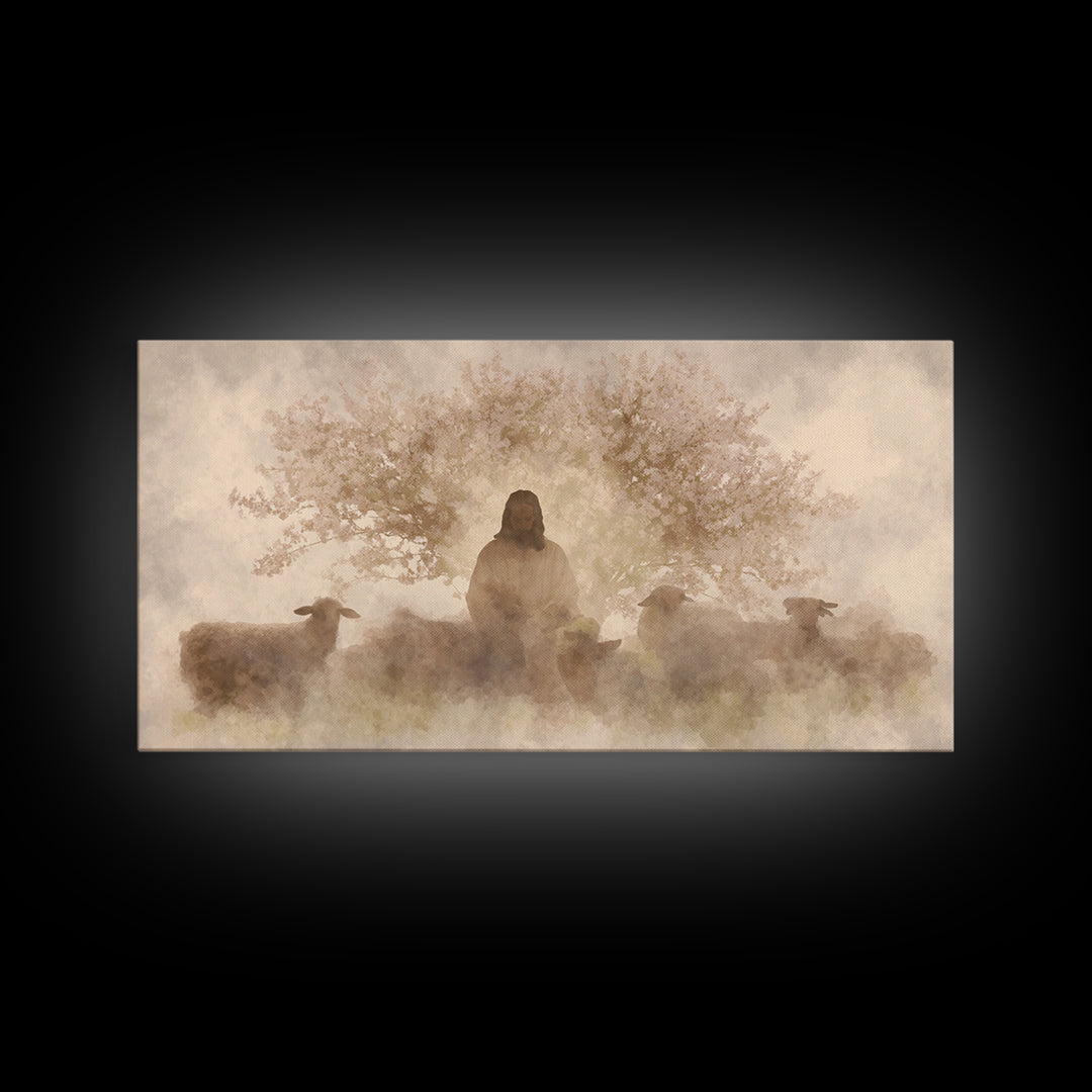 Grace In Bloom – Framed Canvas Print – Christian Wall Art – Christian Art Canvas – Jesus Painting – Subtle Christian Art – Christian Christ