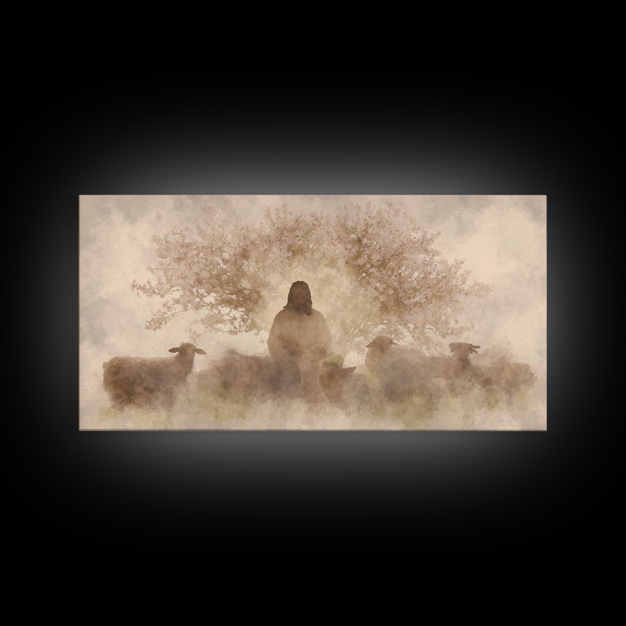 Grace In Bloom – Framed Canvas Print – Christian Wall Art – Christian Art Canvas – Jesus Painting – Subtle Christian Art – Christian Christ