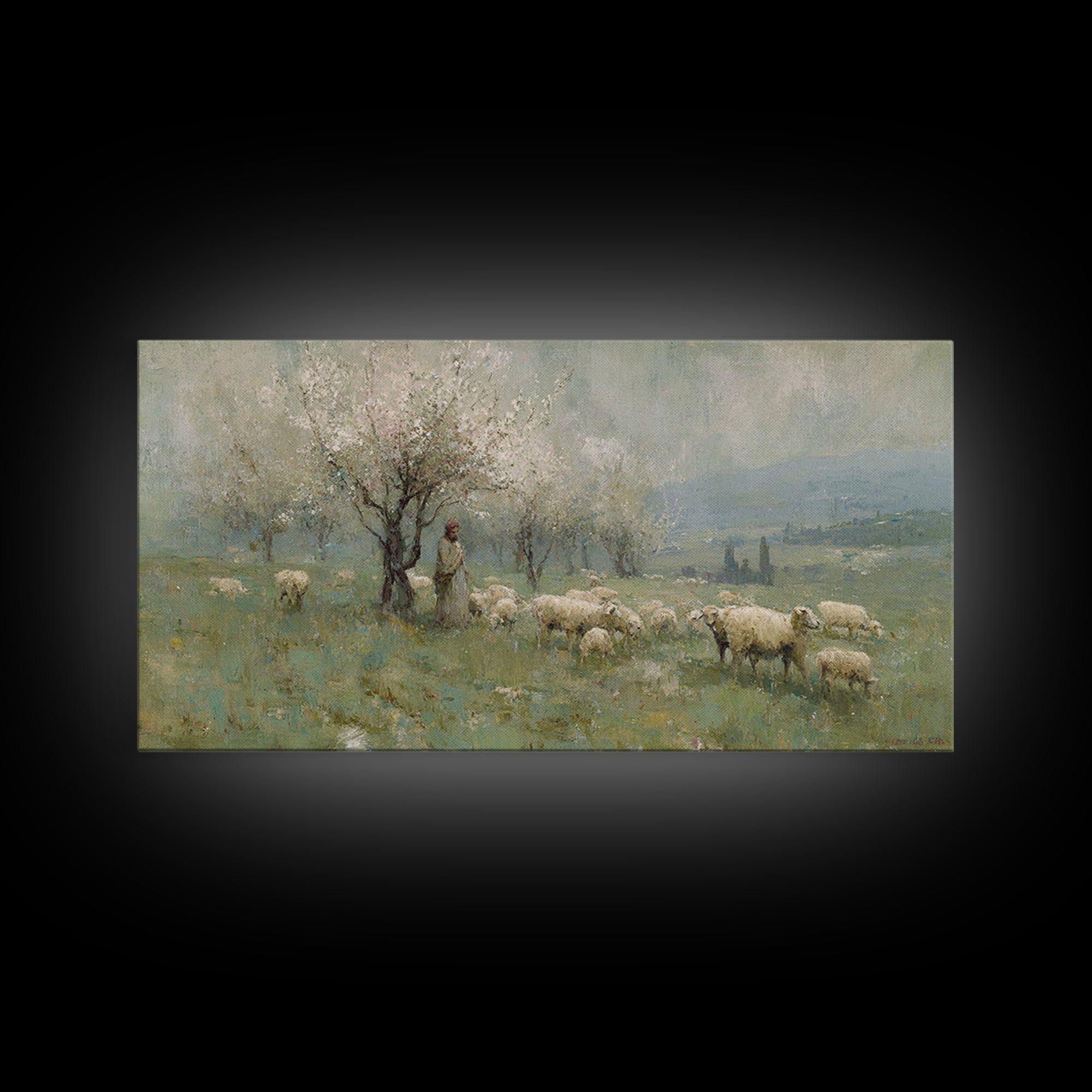 Valley Of Guidance – Framed Canvas Print – Christian Wall Art – Christian Art Canvas – Jesus Painting – Vintage Christian Art – Christian D