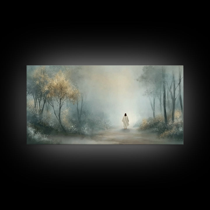 Misty Calling – Framed Canvas Print – Christian Wall Art – Christian Art Canvas – Jesus Painting – Moody Christian Art – Christian Art Work