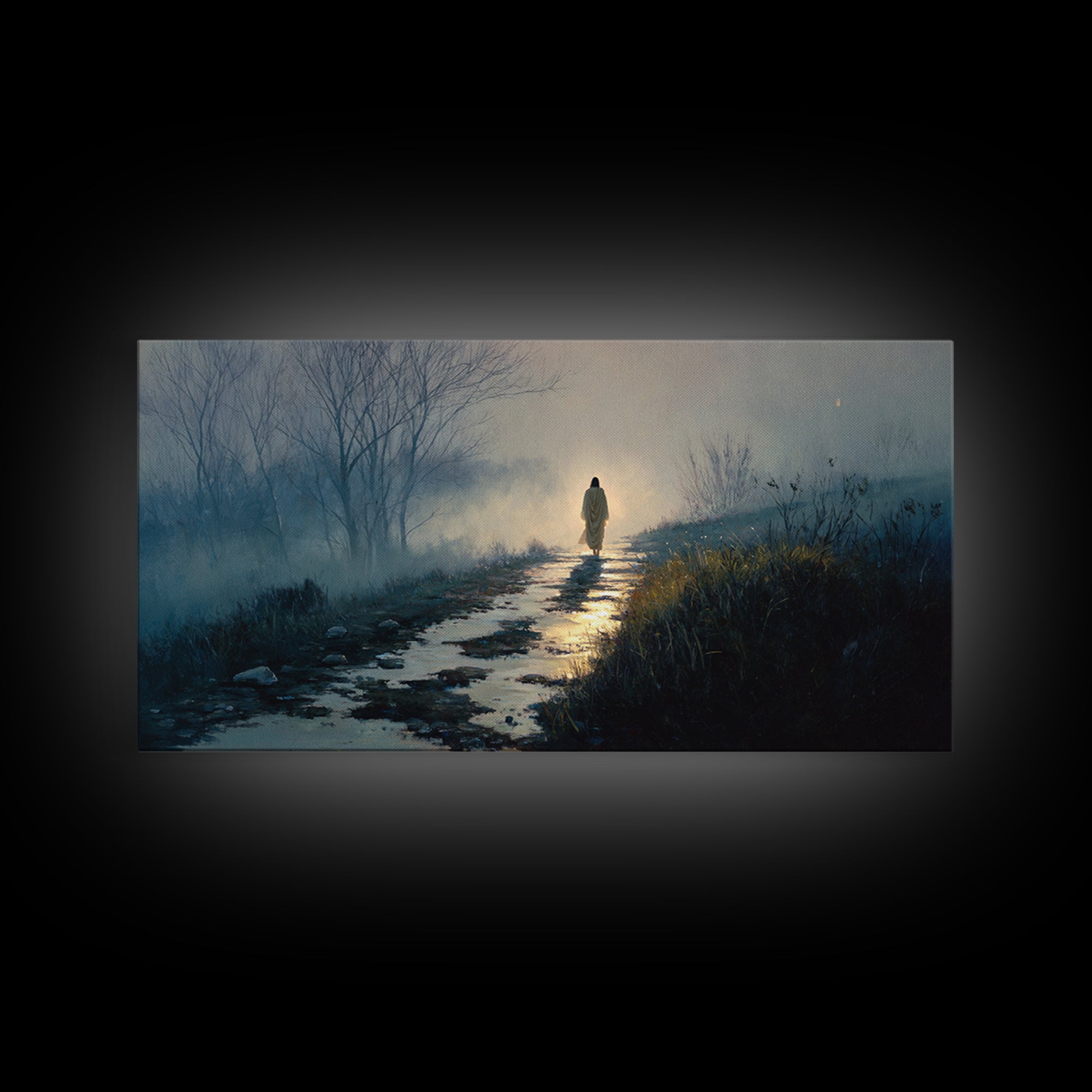 Winter’s Gentle Way, Framed Canvas Print, Christian Art Canvas, Christian Wall Art, Jesus Painting, Christian Art Gift