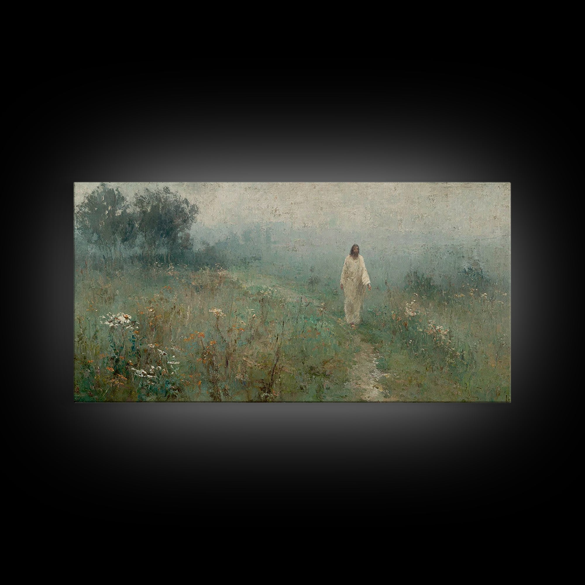 Autumn Shepherd Walk – Framed Canvas Print – Christian Art Canvas – Christian Painting – Christian Wall Art – Christian Gift