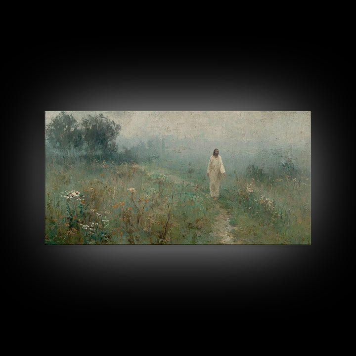 Autumn Shepherd Walk – Framed Canvas Print – Christian Art Canvas – Christian Painting – Christian Wall Art – Christian Gift