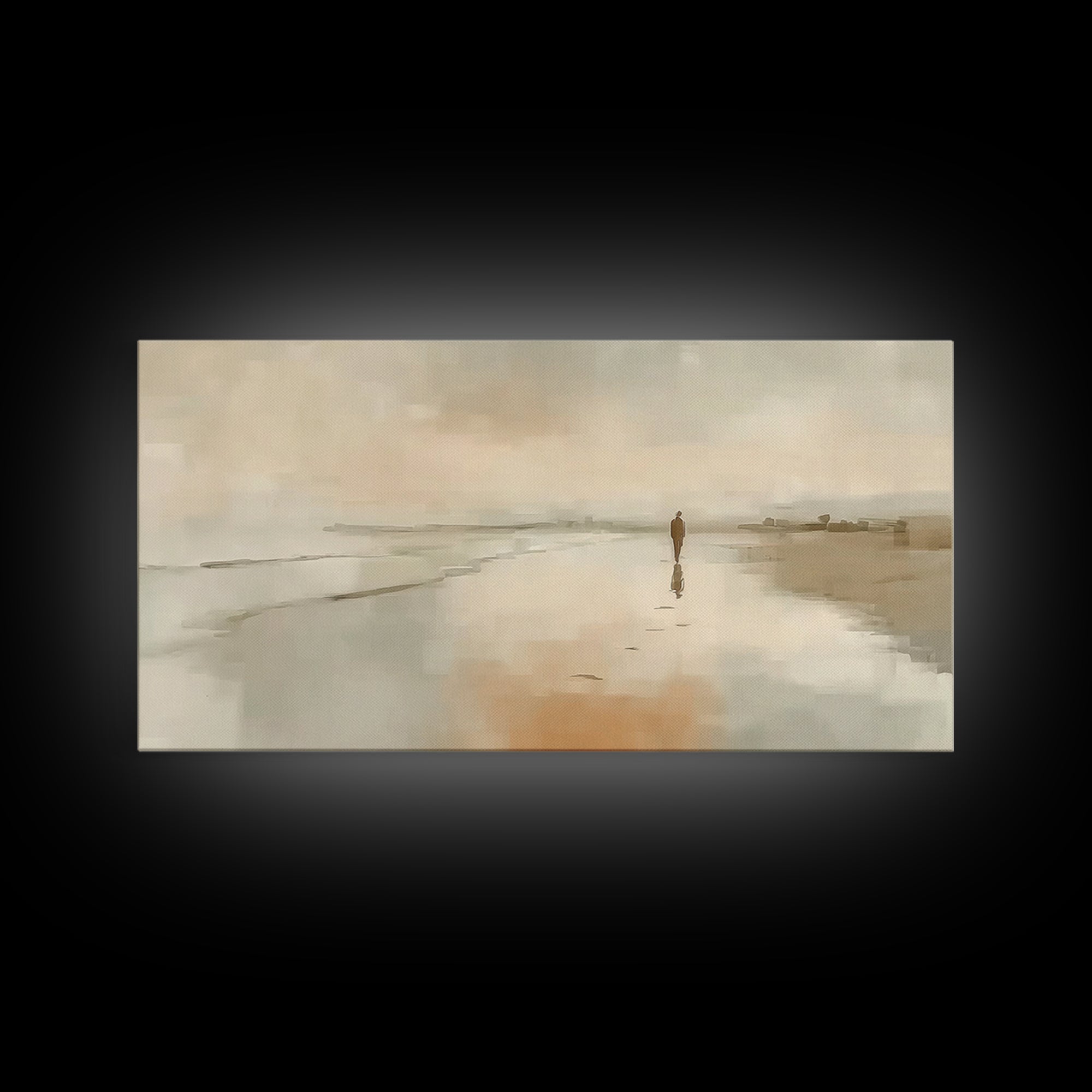 Silent Footsteps – Framed Canvas Print – Christian Art Print – Jesus Painting – Christian Wall Art – Modern Christian Art – Christmas Wall