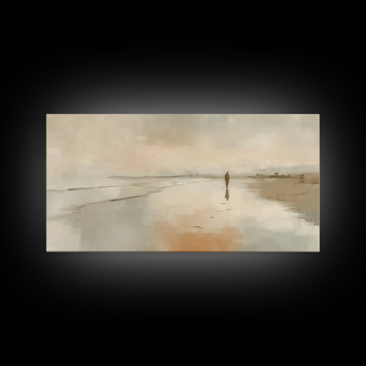 Silent Footsteps – Framed Canvas Print – Christian Art Print – Jesus Painting – Christian Wall Art – Modern Christian Art – Christmas Wall