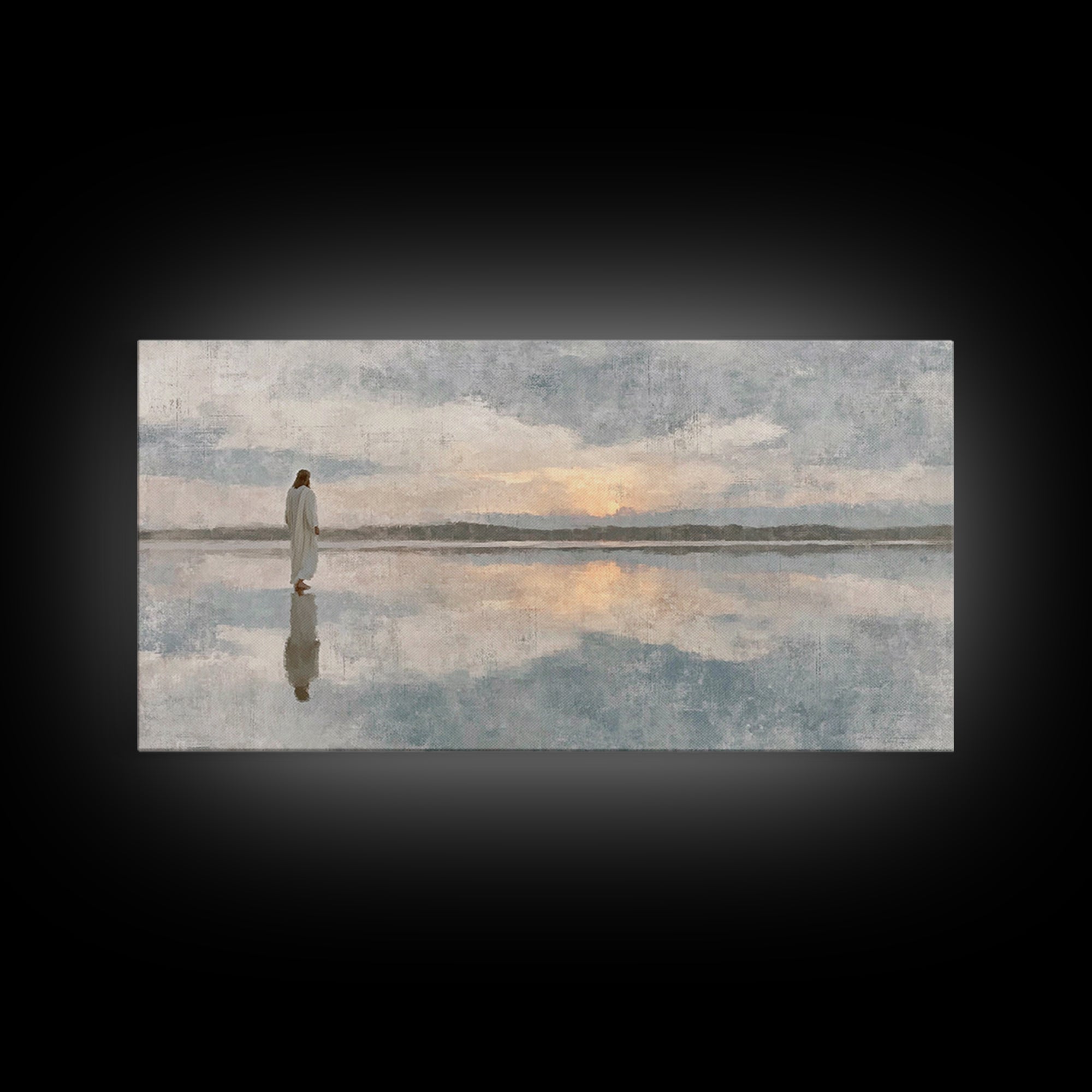 Evening Promise – Framed Canvas Print – Christian Art Canvas – Christian Painting – Jesus Painting – Christmas Art – Christian Wall Art