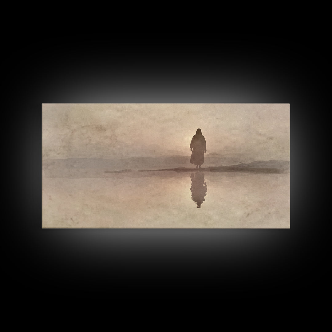 Desert Dawn – Framed Canvas Print – Christian Wall Art – Christian Art Canvas – Jesus Painting – Modern Christian Art – Christmas Art Print
