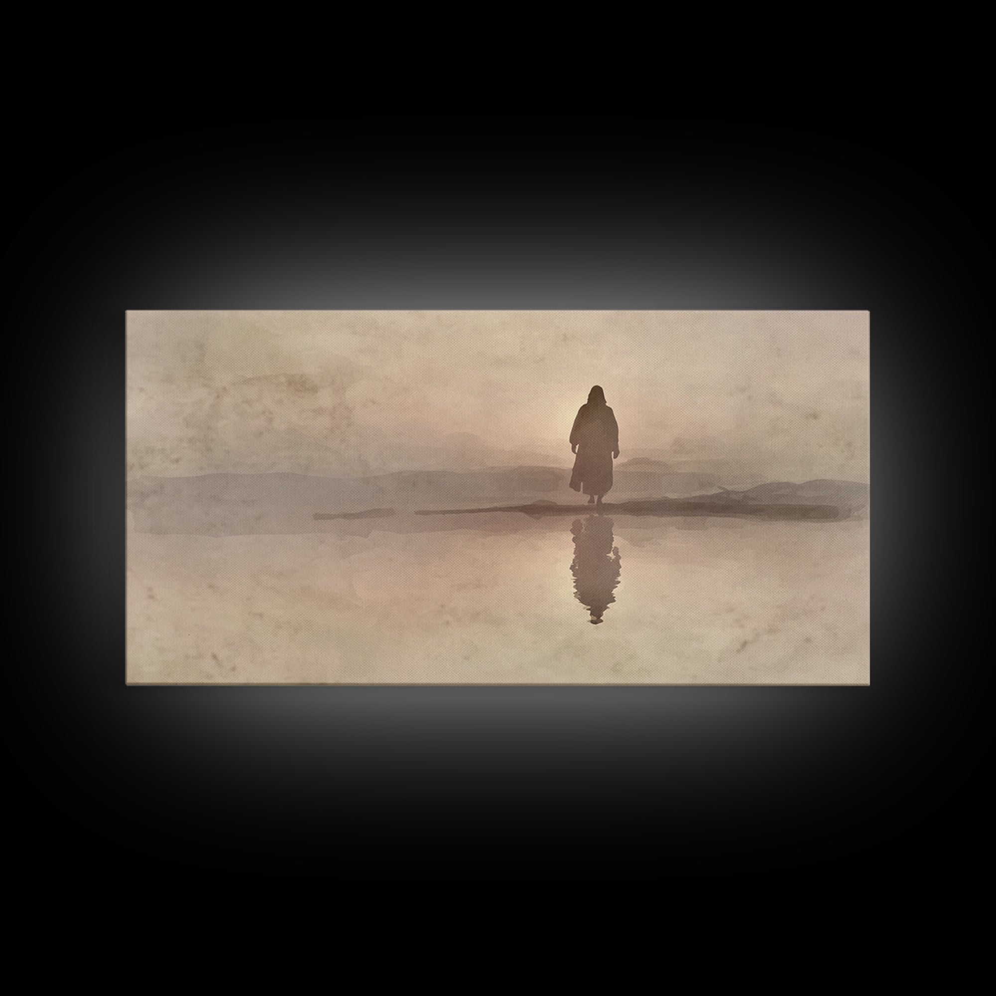 Desert Dawn – Framed Canvas Print – Christian Wall Art – Christian Art Canvas – Jesus Painting – Modern Christian Art – Christmas Art Print