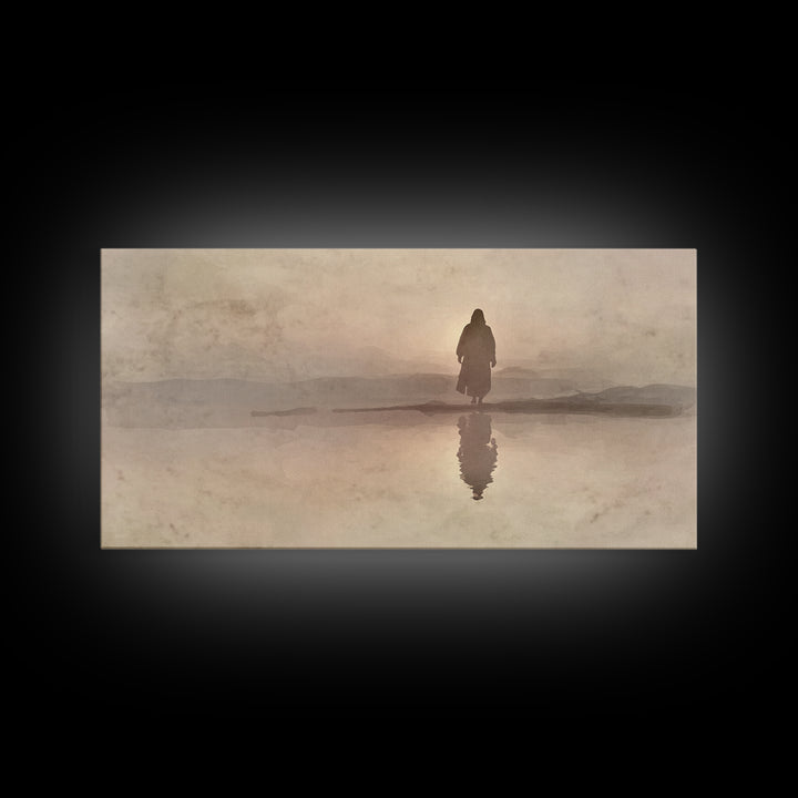 Desert Dawn – Framed Canvas Print – Christian Wall Art – Christian Art Canvas – Jesus Painting – Modern Christian Art – Christmas Art Print