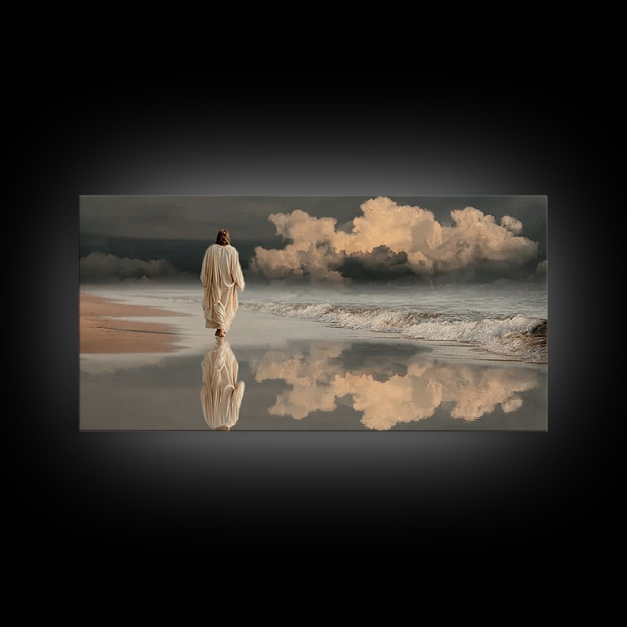 Stormlight Path – Framed Canvas Print – Christian Wall Art – Jesus Painting – Christian Art Canvas – Moody Christian Art – Christian Decora