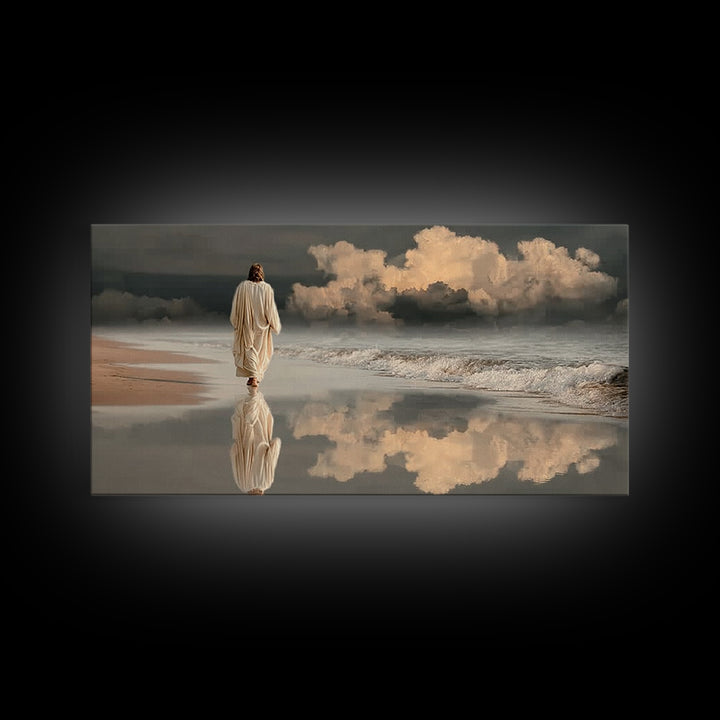 Stormlight Path – Framed Canvas Print – Christian Wall Art – Jesus Painting – Christian Art Canvas – Moody Christian Art – Christian Decora