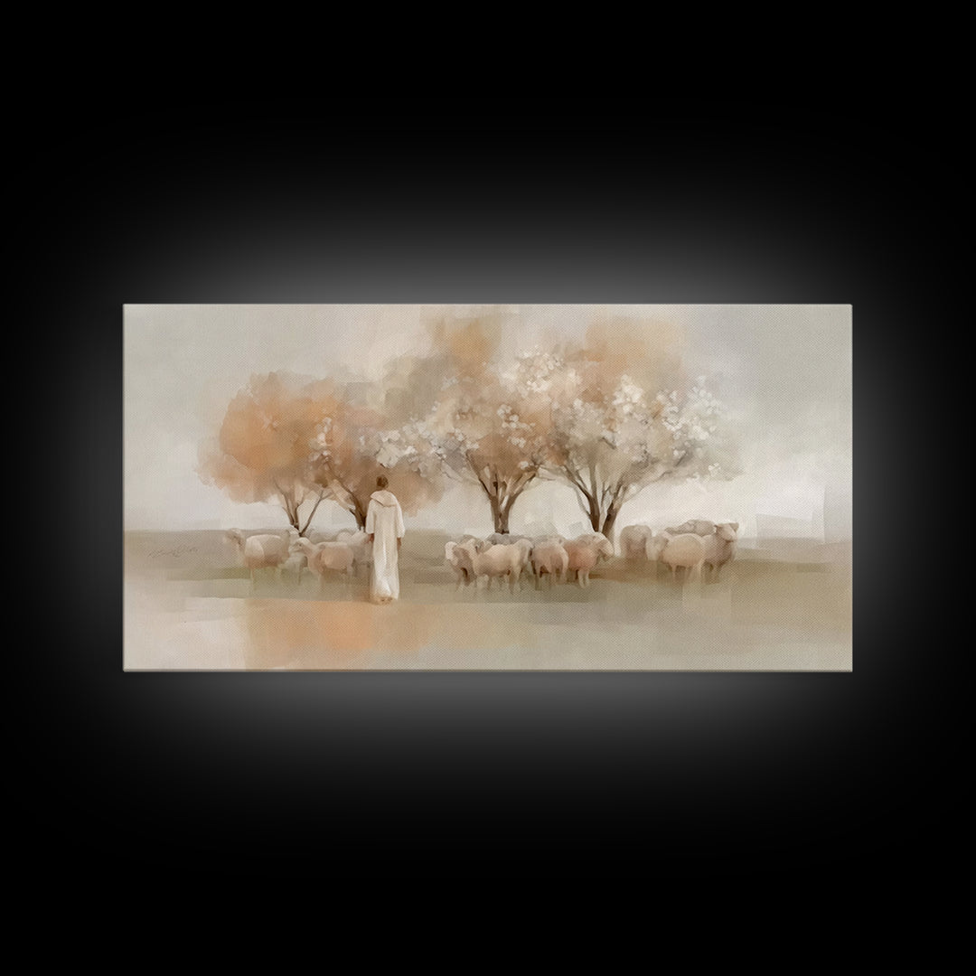 Pasture Bloom – Framed Canvas Print – Christian Wall Art – Christian Art Canvas – Christian Painting – Subtle Christian Paintings – Christi