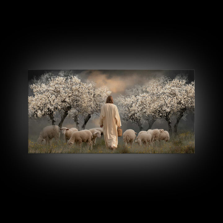 Orchard Guardian – Framed Canvas Print – Christian Art Canvas – Jesus Painting – Christian Wall Art – Moody Christian Art – Christian Art G