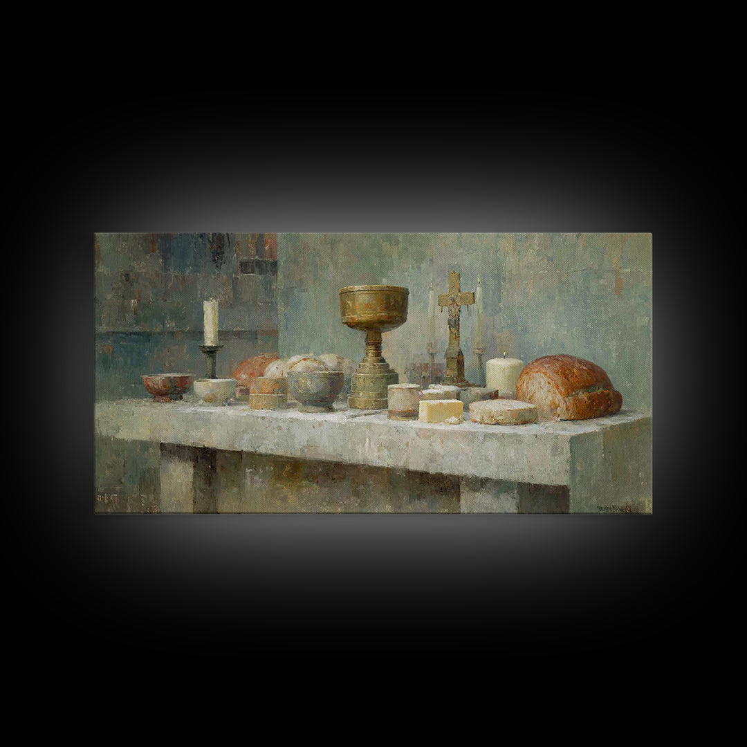 Sanctuary Offering, Framed Canvas Print, Christian Wall Art, Christian Art Canvas, Moody Christian Art, Christian Painting, Christian Chris