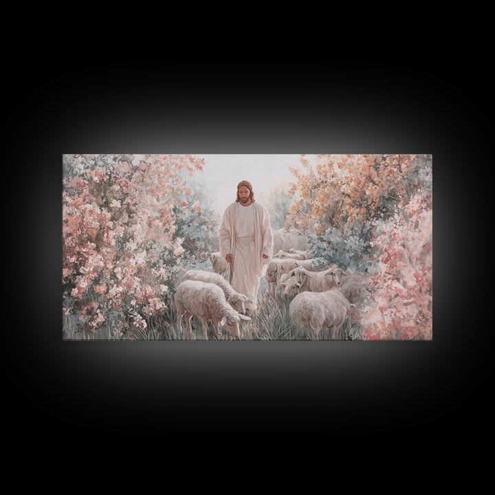 Blossoms Of Grace – Framed Canvas Print – Christian Wall Art – Jesus Painting – Christian Decor – Christian Art Canvas – Christmas Art