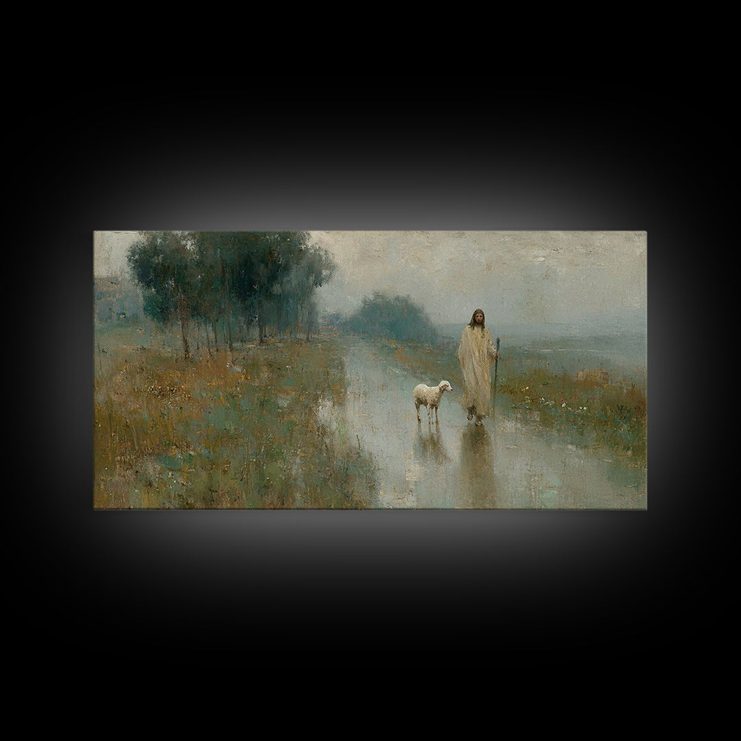 Morning Path Grace – Framed Canvas Print – Christian Wall Art – Jesus Painting – Christian Art Canvas – Christian Decor – Christian Art