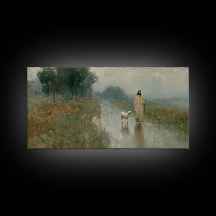 Morning Path Grace – Framed Canvas Print – Christian Wall Art – Jesus Painting – Christian Art Canvas – Christian Decor – Christian Art