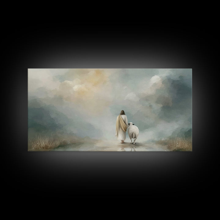 Heaven’s Quiet Walk, Framed Canvas Print, Christian Art Canvas, Jesus Painting, Christian Wall Art, Christian Decor, Christian Gift Ideas