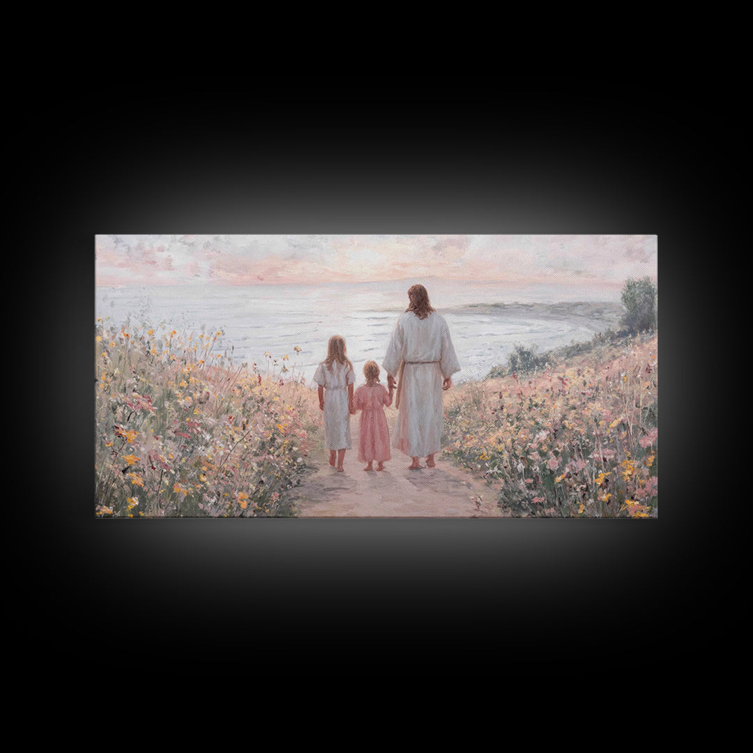 Soft Horizon Faith, Framed Canvas Print, Christian Art Canvas, Christian Wall Art, Christian Decor, Jesus Painting, Christian Art