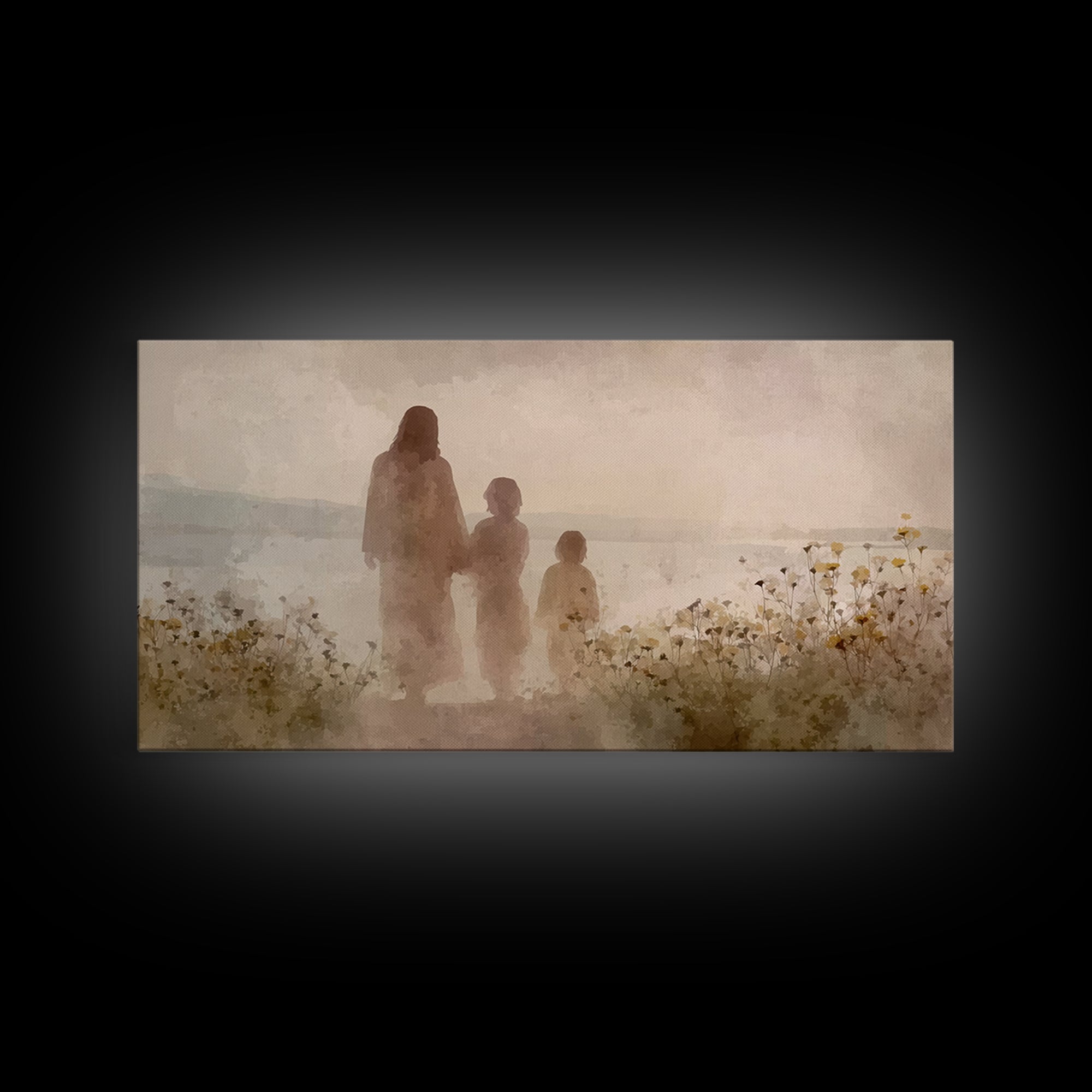 Blossoms By The Sea | Framed Canvas Print | Christian Decor | Christian Art Canvas | Jesus Painting | Christian Art | Christian Wall Art