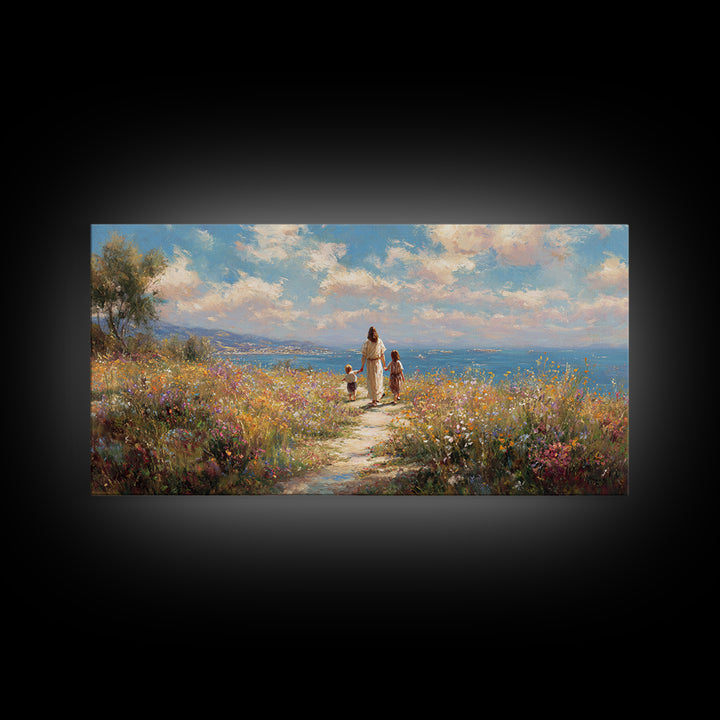 Fields Of Mercy – Framed Canvas Print – Christian Wall Art – Jesus Painting – Christian Art Canvas – Christian Gift Ideas – Christmas Art