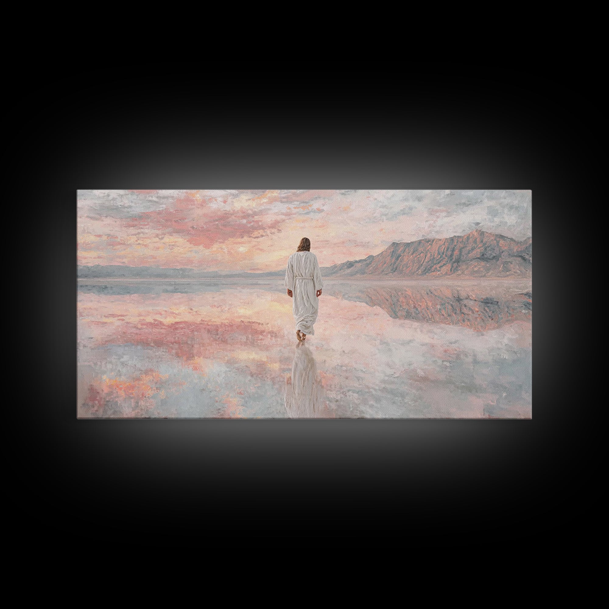 Twilight Grace Walk – Framed Canvas Print – Christian Wall Art – Christian Art Canvas – Jesus Painting – Christian Gift – Christian Christm
