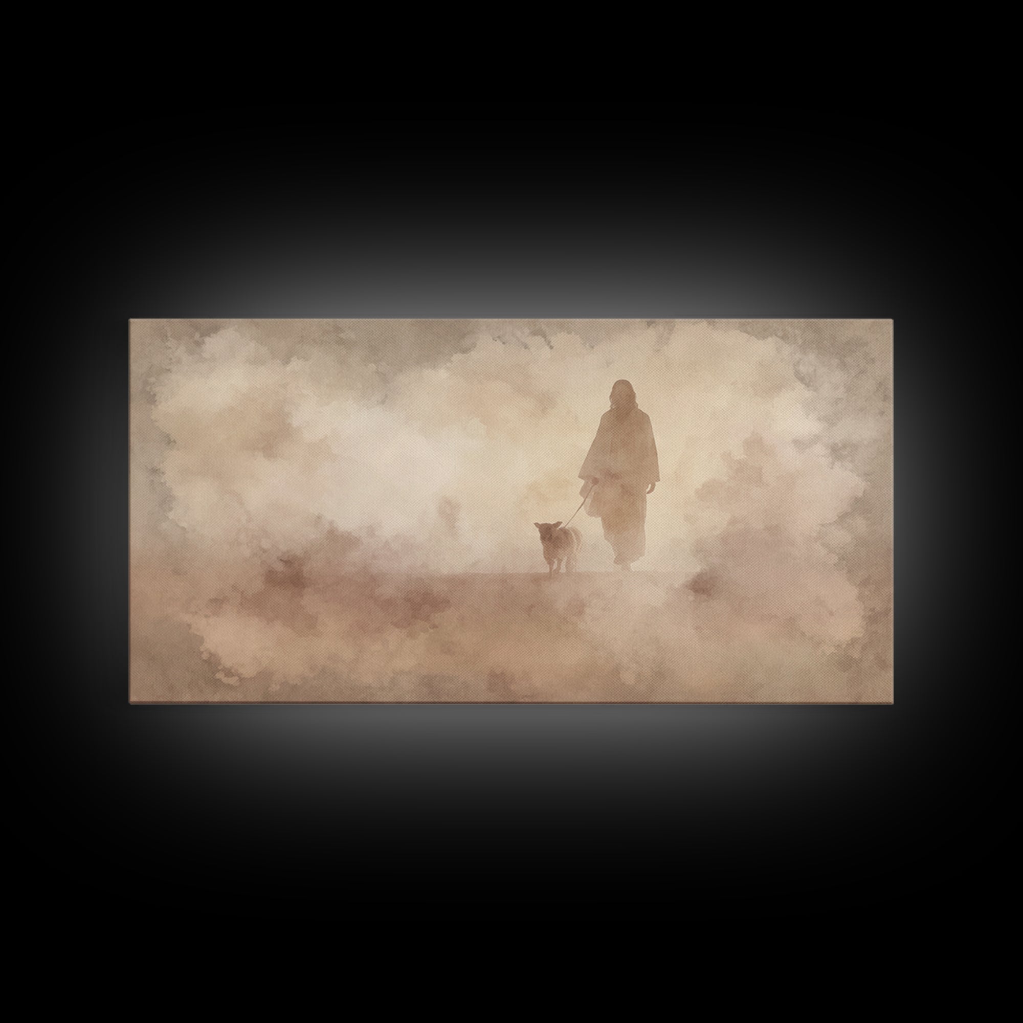 Shepherd And Lamb – Framed Canvas Print – Christmas Art – Jesus Painting – Christian Wall Art – Christian Art Canvas – Christian Christmas