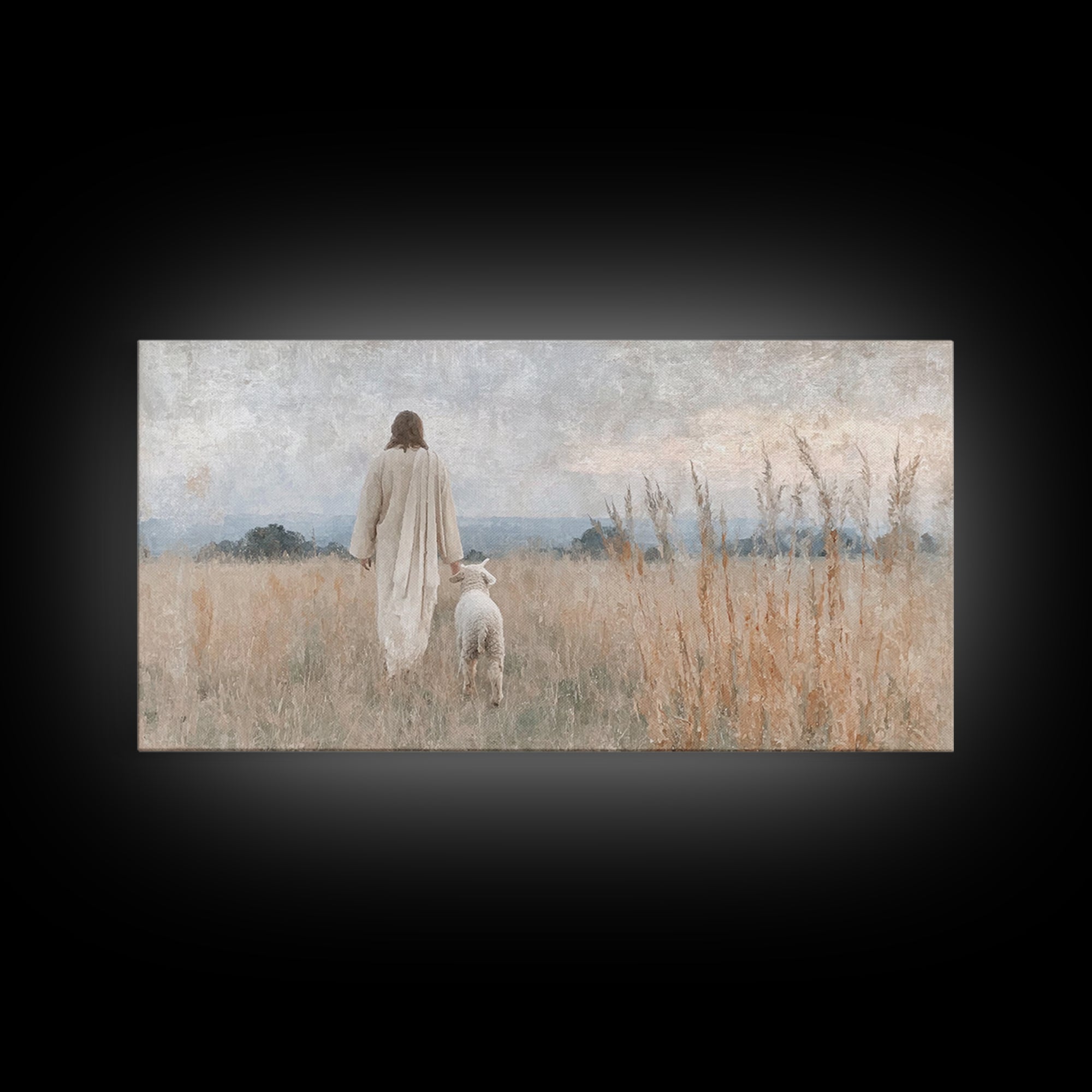 Quiet Shepherd Path – Framed Canvas Print – Christian Wall Art – Jesus Painting – Christian Art Canvas – Christian Christmas Art – Faith Ar