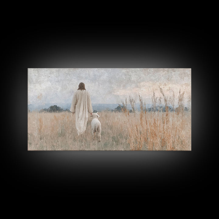 Quiet Shepherd Path – Framed Canvas Print – Christian Wall Art – Jesus Painting – Christian Art Canvas – Christian Christmas Art – Faith Ar