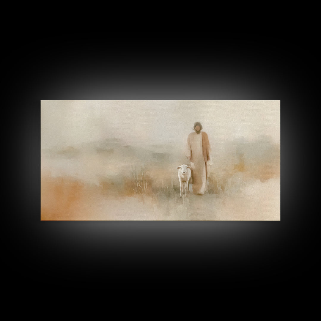 Morning Hope Walk – Framed Canvas Print – Christian Art Canvas – Jesus Christmas Art – Christian Paintings – Christian Wall Art – Grace