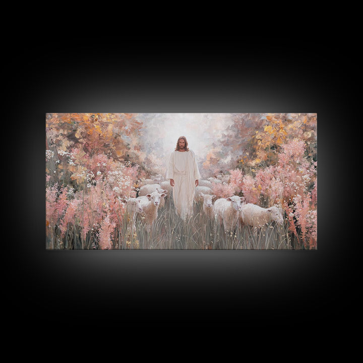 Garden Of Light – Framed Canvas Print – Christian Art Canvas – Christian Painting – Jesus Art Print – Christian Christmas Art – Christian D