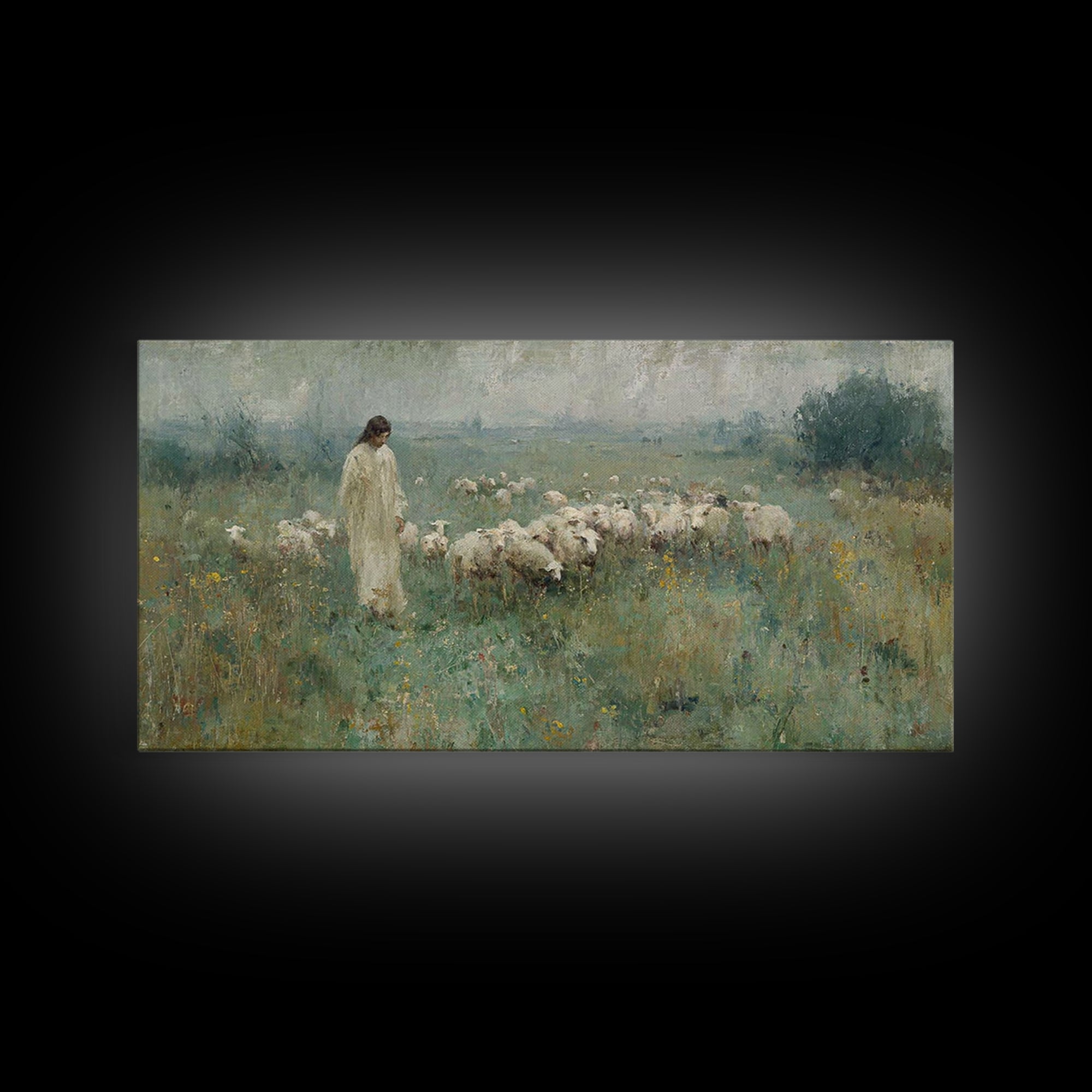 Fields Of Mercy, Framed Canvas Print, Christian Art Canvas, Christian Wall Art, Jesus Painting, Christian Art Print, Christian Gift, Christ