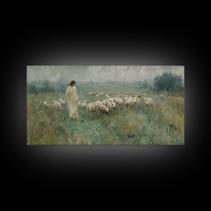 Fields Of Mercy, Framed Canvas Print, Christian Art Canvas, Christian Wall Art, Jesus Painting, Christian Art Print, Christian Gift, Christ