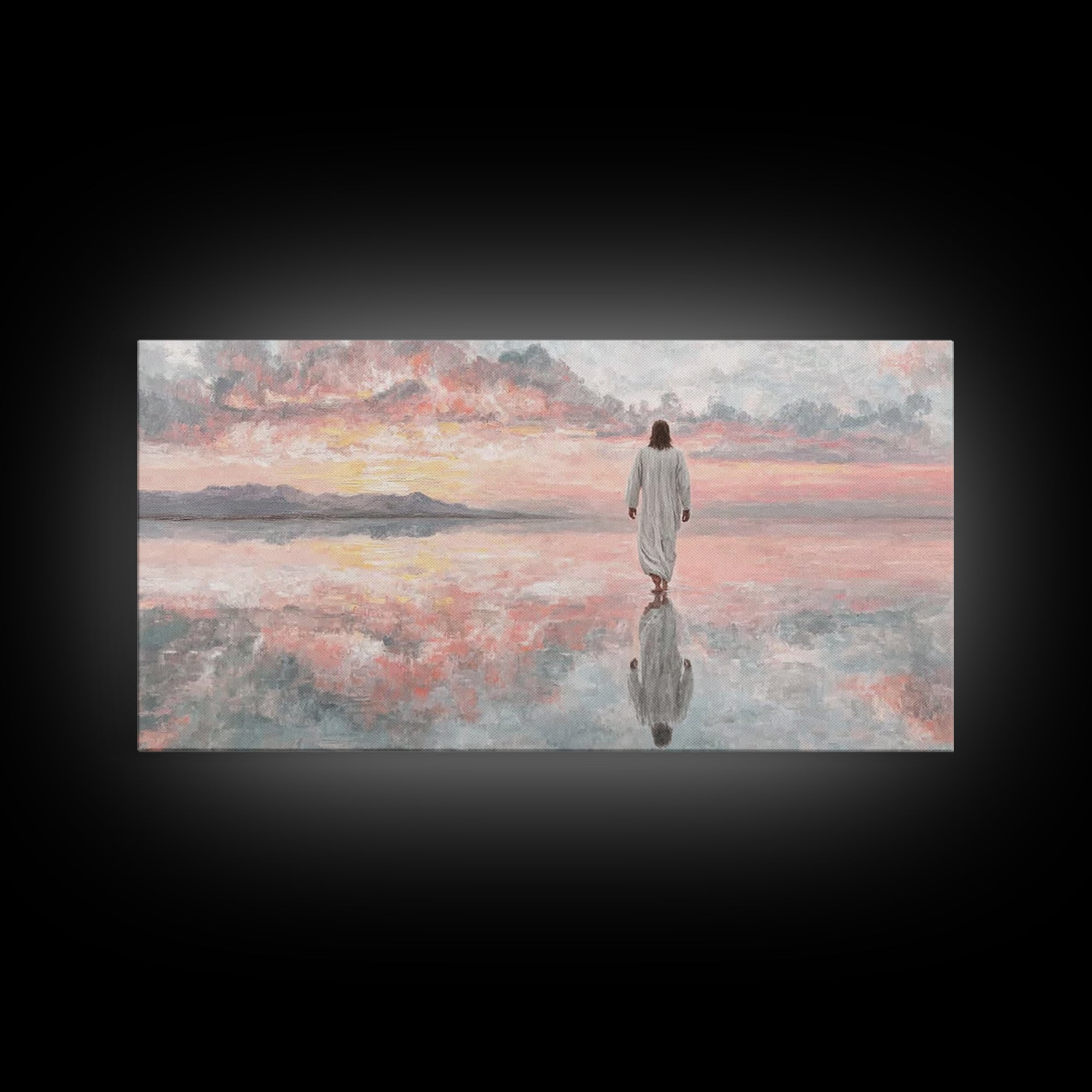 Walking In Glory | Framed Canvas Print | Christian Art Canvas | Jesus Painting | Christian Wall Art | Christian Gift | Christmas Art