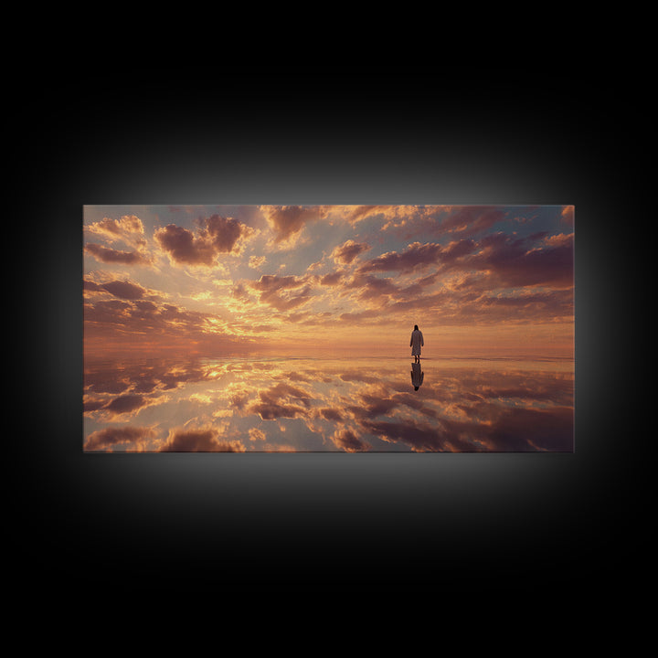 Heaven’s Horizon Walk – Framed Canvas Print – Christian Wall Art – Jesus Painting – Christian Art Canvas – Christian Art – Christmas Art –