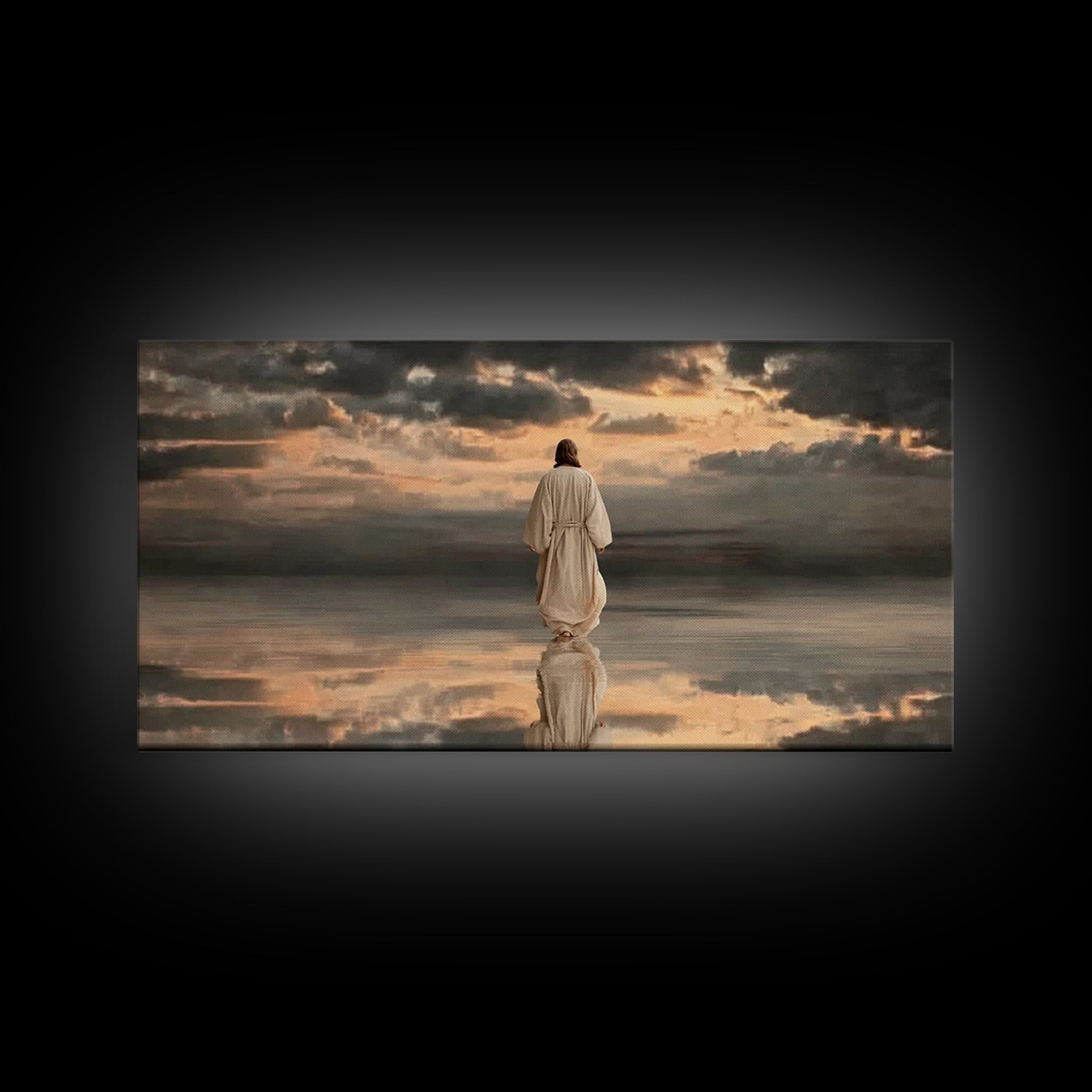 Desert Light – Framed Canvas Print – Christian Wall Art – Jesus Painting – Christian Art Canvas – Christmas Art – Holiday Art – Art