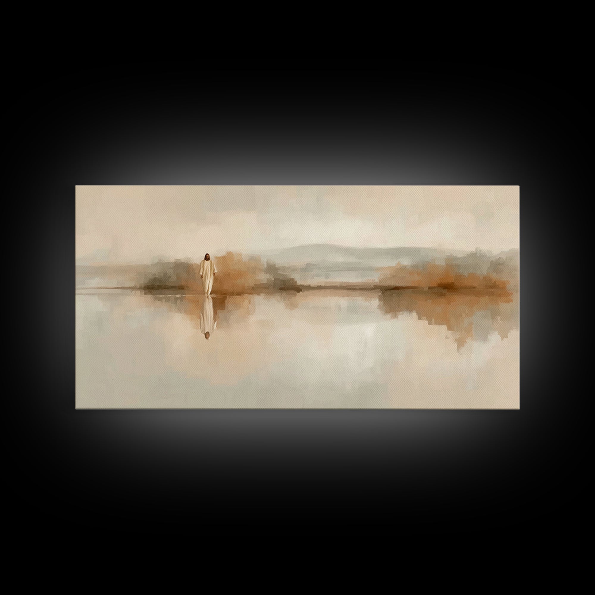 Quiet Horizon - Framed Canvas Print - Christian Art Print - Jesus Art Canvas - Christmas Decor - Christian Wall Art - Sacred Art - Holiday