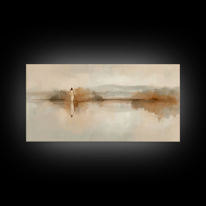 Quiet Horizon - Framed Canvas Print - Christian Art Print - Jesus Art Canvas - Christmas Decor - Christian Wall Art - Sacred Art - Holiday