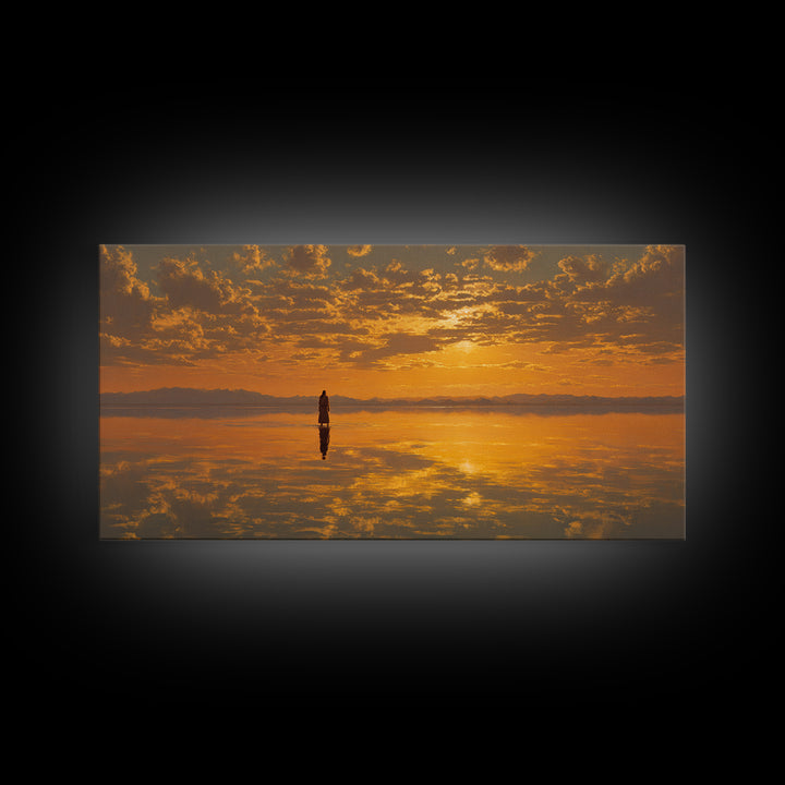 Golden Refuge, Framed Canvas Print, Christian Art Painting, Jesus Canvas Art, Christmas Wall Art, Christian Decor, Modern Christian Art