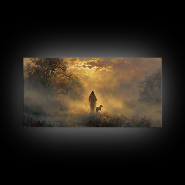Dawn Of Hope - Framed Canvas Print - Christian Wall Art - Jesus Painting - Christmas Art - Christian Decoration - Modern Christian Art