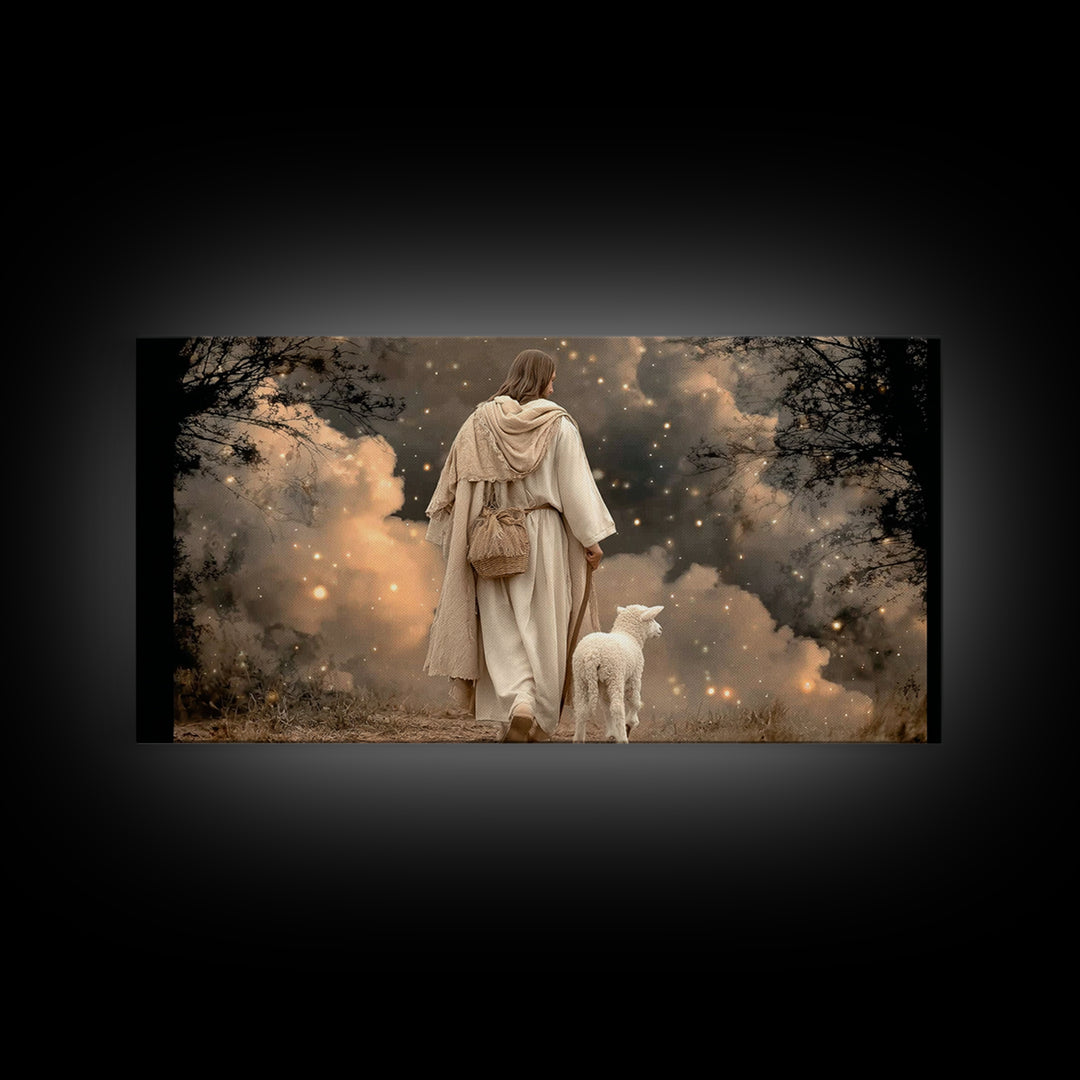 Starfield Journey, Framed Canvas Print, Christian Wall Art, Jesus Painting, Christian Art Canvas, Christmas Art Prints, Christian Gift Idea