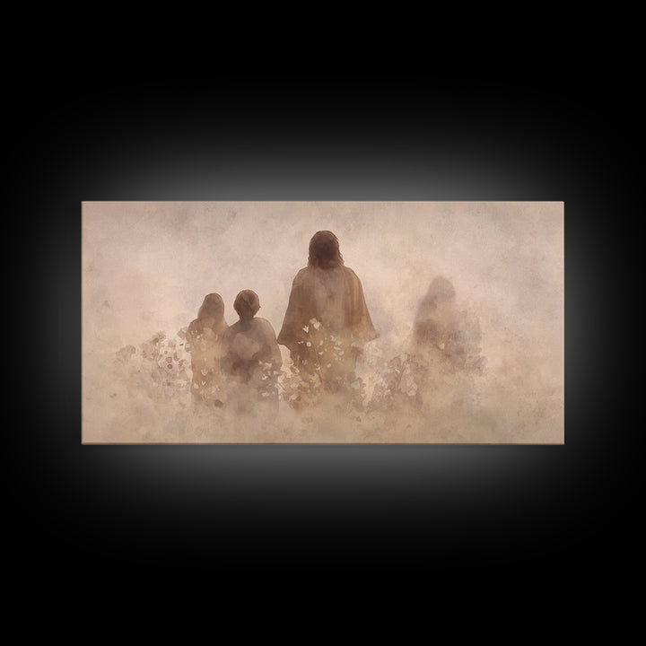 Silent Meadow Light – Framed Canvas Print – Christian Wall Art – Christian Art Canvas – Jesus Painting – Christmas Wall Art – Christian Gif