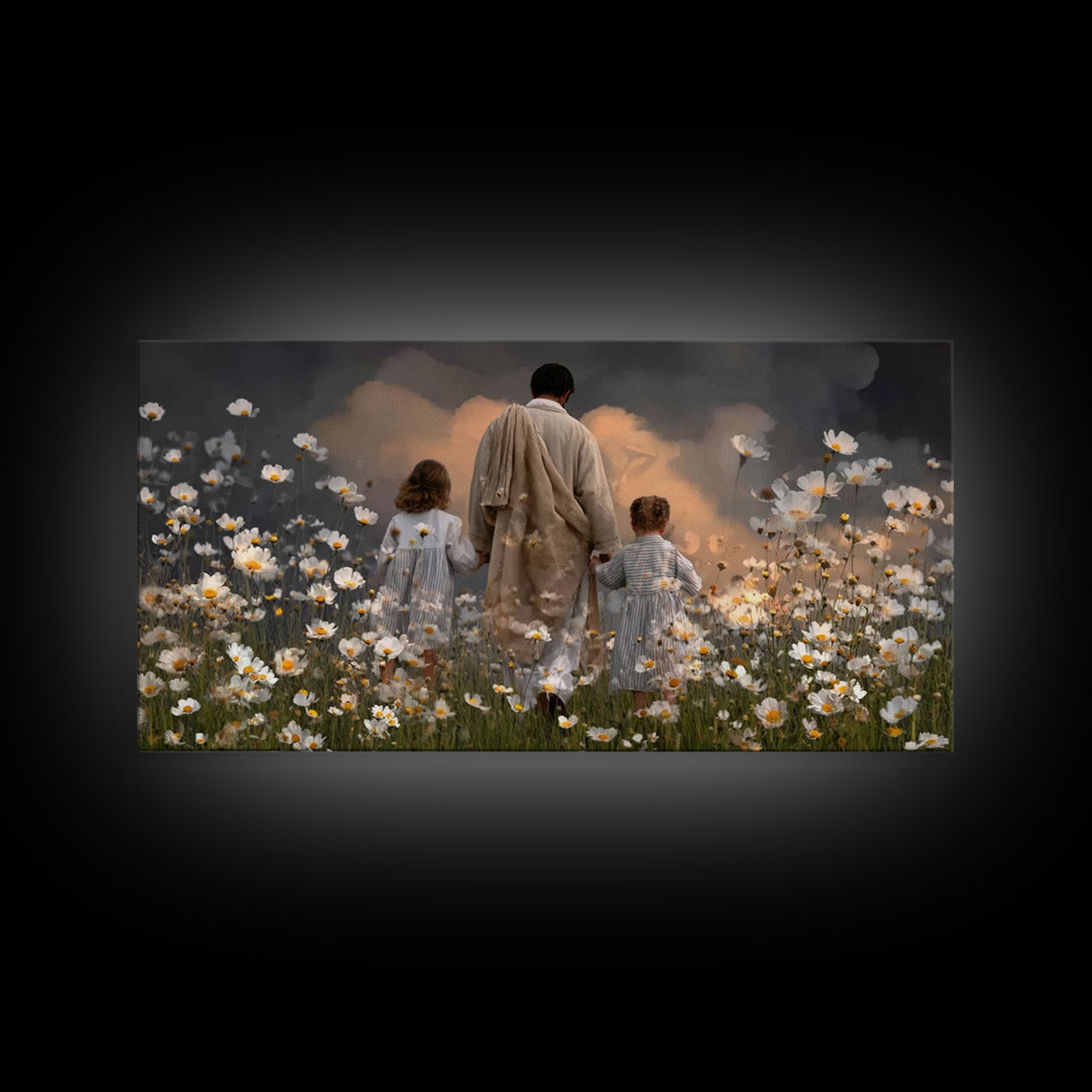 Gathered In Hope | Framed Canvas Print | Christian Art Canvas | Christian Wall Art | Jesus Painting | Christian Christmas Art | Christian D