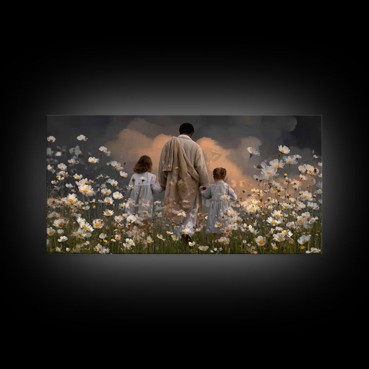 Gathered In Hope | Framed Canvas Print | Christian Art Canvas | Christian Wall Art | Jesus Painting | Christian Christmas Art | Christian D