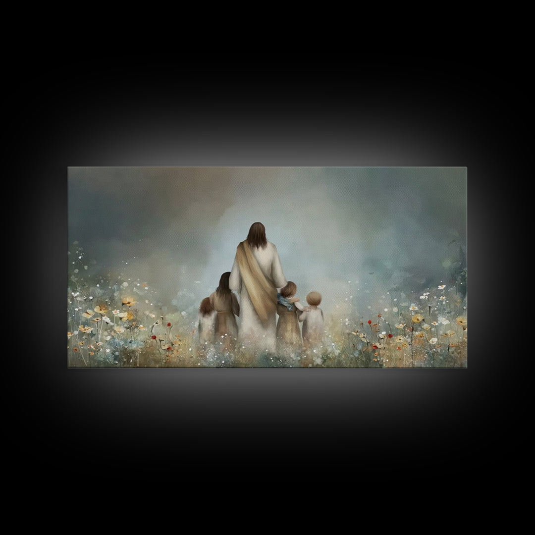 Blossoms Of Grace – Framed Canvas Print – Christian Wall Art – Jesus Painting – Christian Art Canvas – Christian Christmas Art – Christian