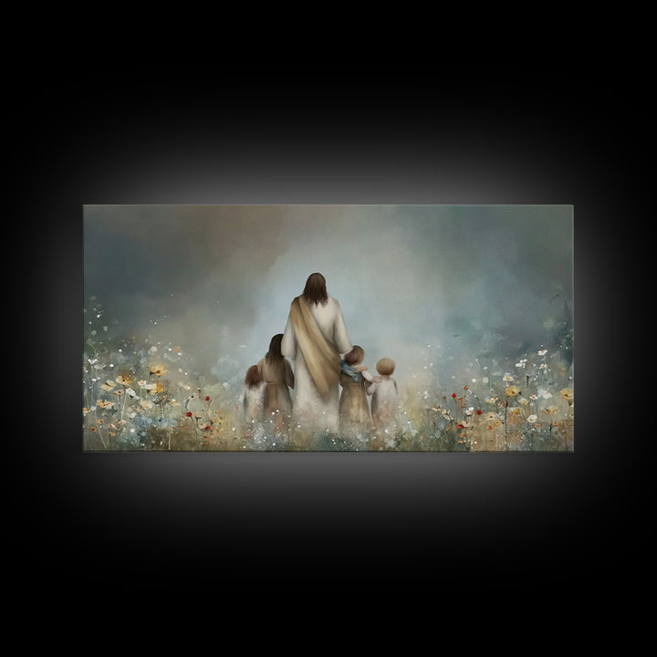 Blossoms Of Grace – Framed Canvas Print – Christian Wall Art – Jesus Painting – Christian Art Canvas – Christian Christmas Art – Christian