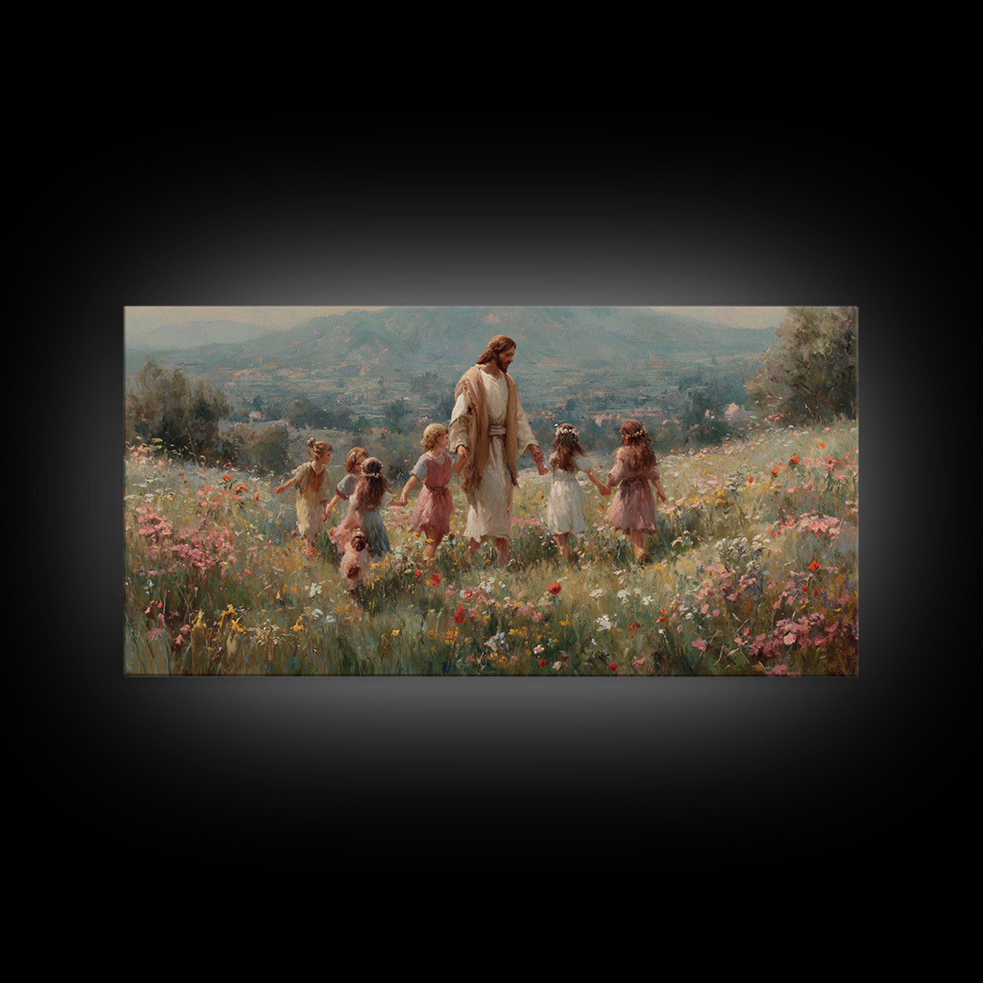 Garden Of Promise – Framed Canvas Print – Christian Art Canvas – Jesus Painting – Christian Wall Art – Christmas Art Prints – Christian Gif