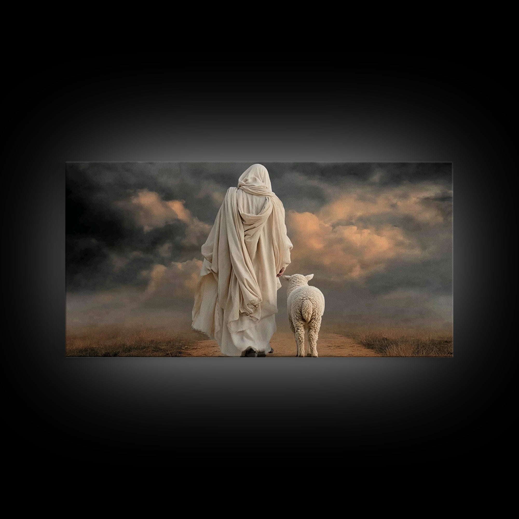 Stormless Guidance – Framed Canvas Print – Christian Wall Art – Jesus Painting – Christian Art Canvas – Christian Christmas Art – Large Chr