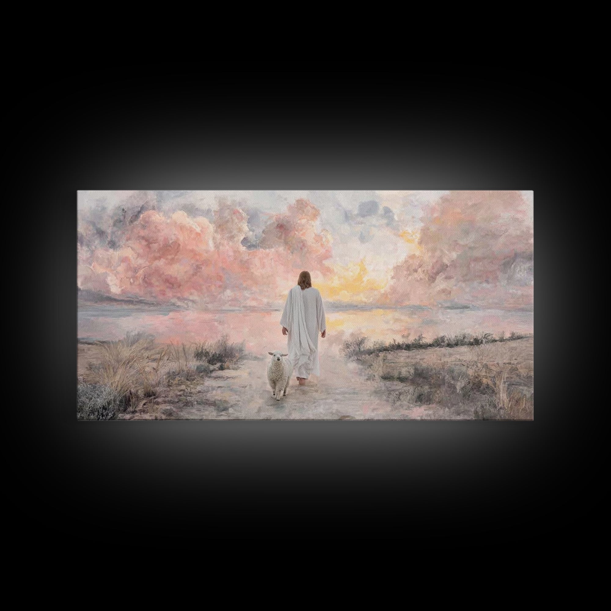 Radiant Dawn – Framed Canvas Print – Jesus Painting – Christian Christmas Art – Christian Art Canvas – Modern Christian Art – Christian Wal